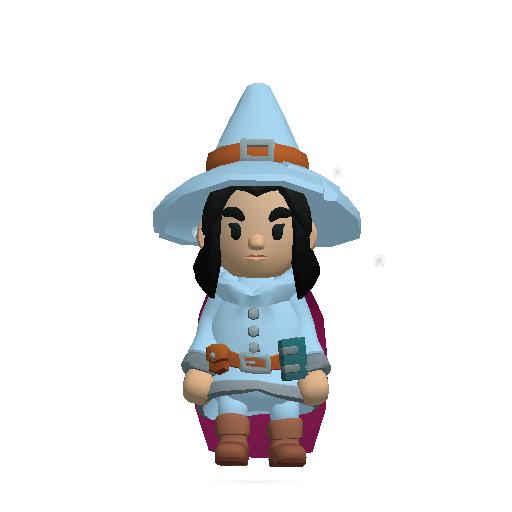 Frost's in-game character: a mage in icy blue robes, a pointed hat and a cape.